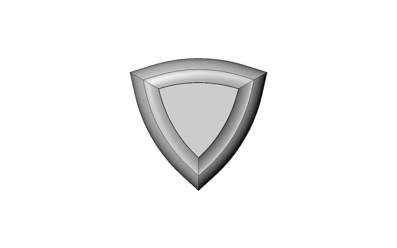 Triangular rounded arcs nightstand chest table foot 3D print model_2