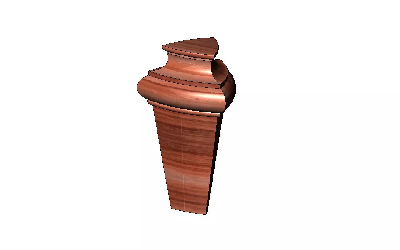 Triangular rounded arcs nightstand chest table foot 3D print model_10