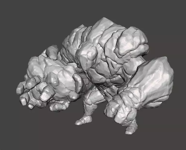 ROCK GUARDIAN MINIATURE MODEL FIGURE FOR FANTASY GAMES RPG DND 3D print model_3