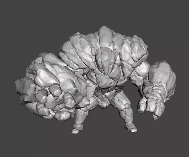 ROCK GUARDIAN MINIATURE MODEL FIGURE FOR FANTASY GAMES RPG DND 3D print model_2