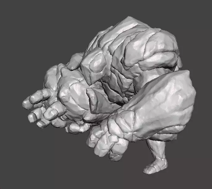 ROCK GUARDIAN MINIATURE MODEL FIGURE FOR FANTASY GAMES RPG DND 3D print model_4