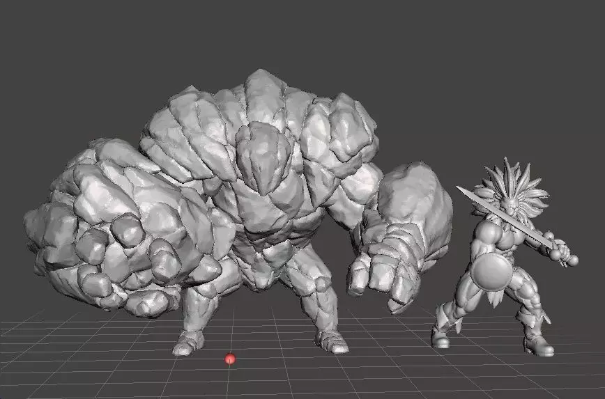 ROCK GUARDIAN MINIATURE MODEL FIGURE FOR FANTASY GAMES RPG DND 3D print model_1