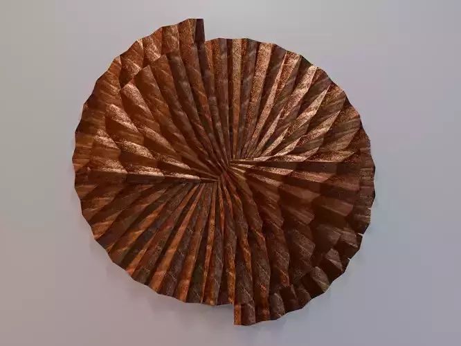 Folded Metal Wall Sculpture Abstract Luxury 3D Wall Art Copper Low-poly 3D model