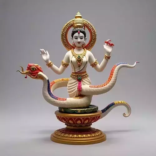 1636Color 3D Model of a Dancing  Snake Woman in Indian Style 3D print model