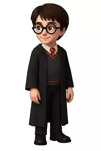 Cartoon Style Harry Potter 3D Model