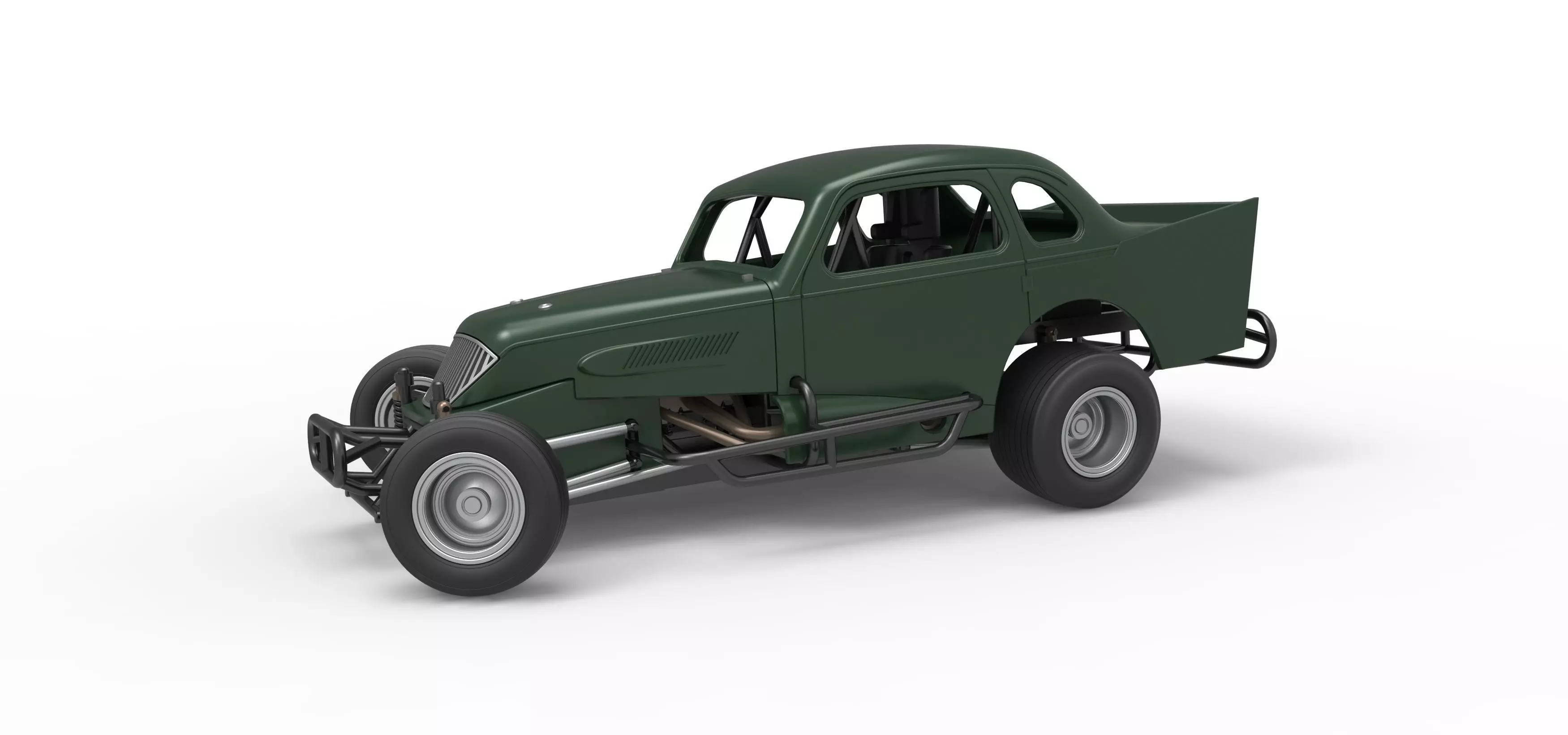 Vintage Dirt Modified stock car while turning Scale 1 to 25 3D print model