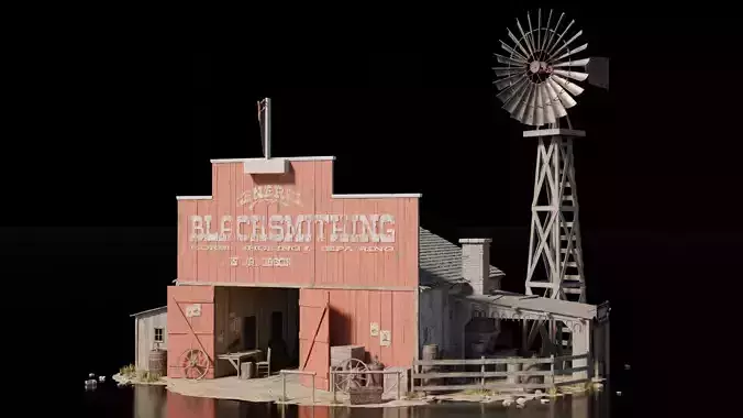 Wild West Building - House 3D model