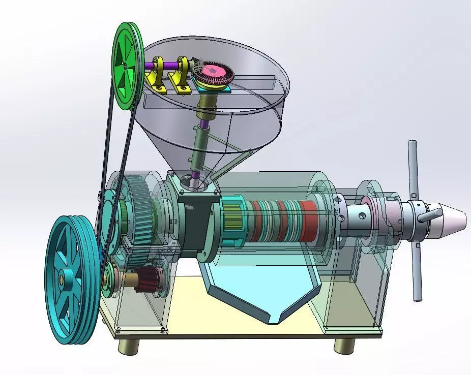 Design of screw oil press 3D model