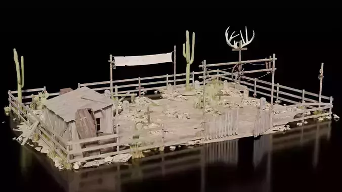 Wild West Building - Cementery 3D model