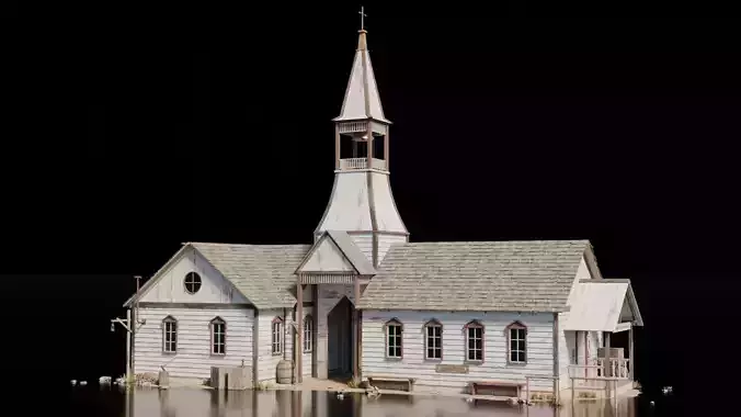 Wild West Building - Church 3D model