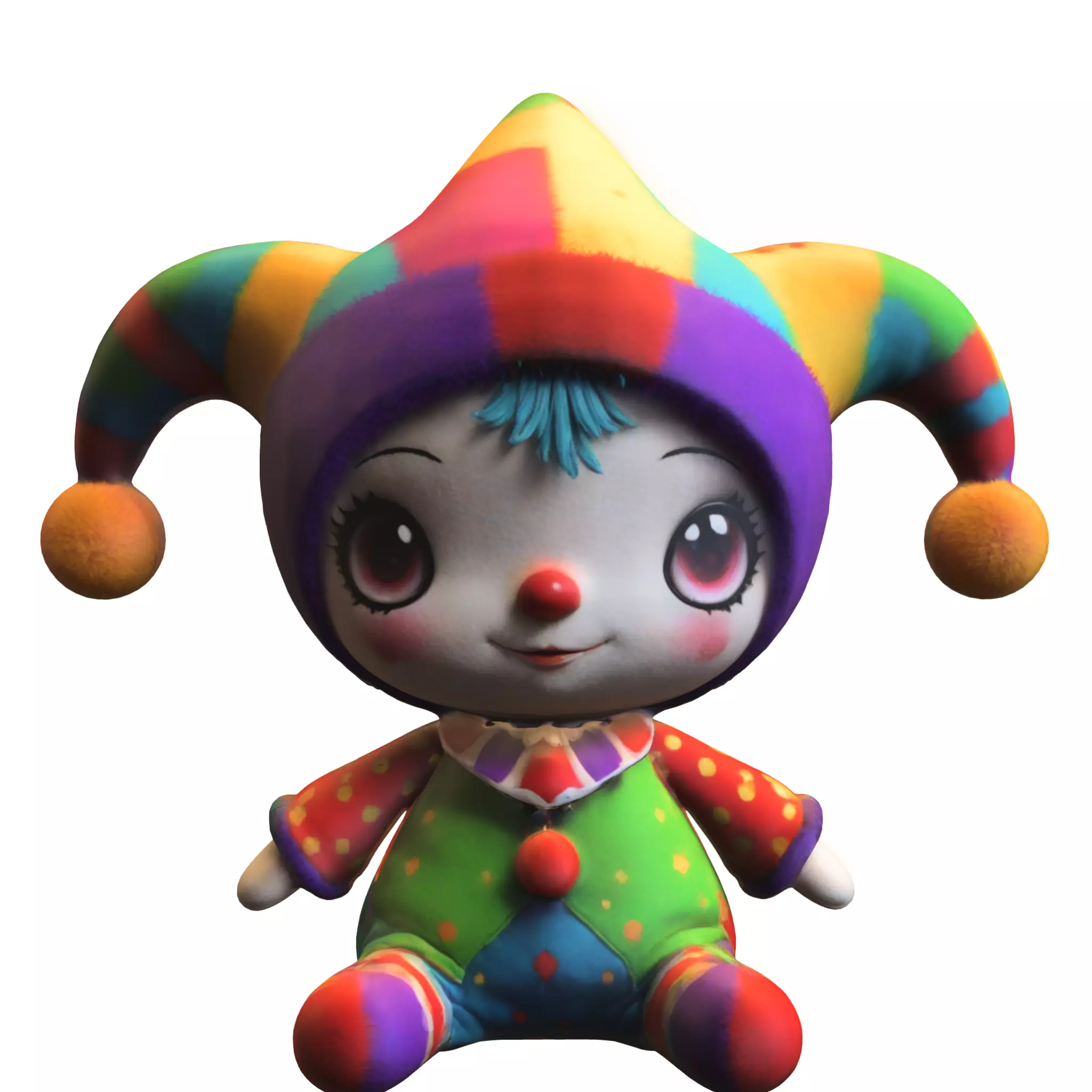 doll Harley QuinnPlush Low-poly 3D model_0
