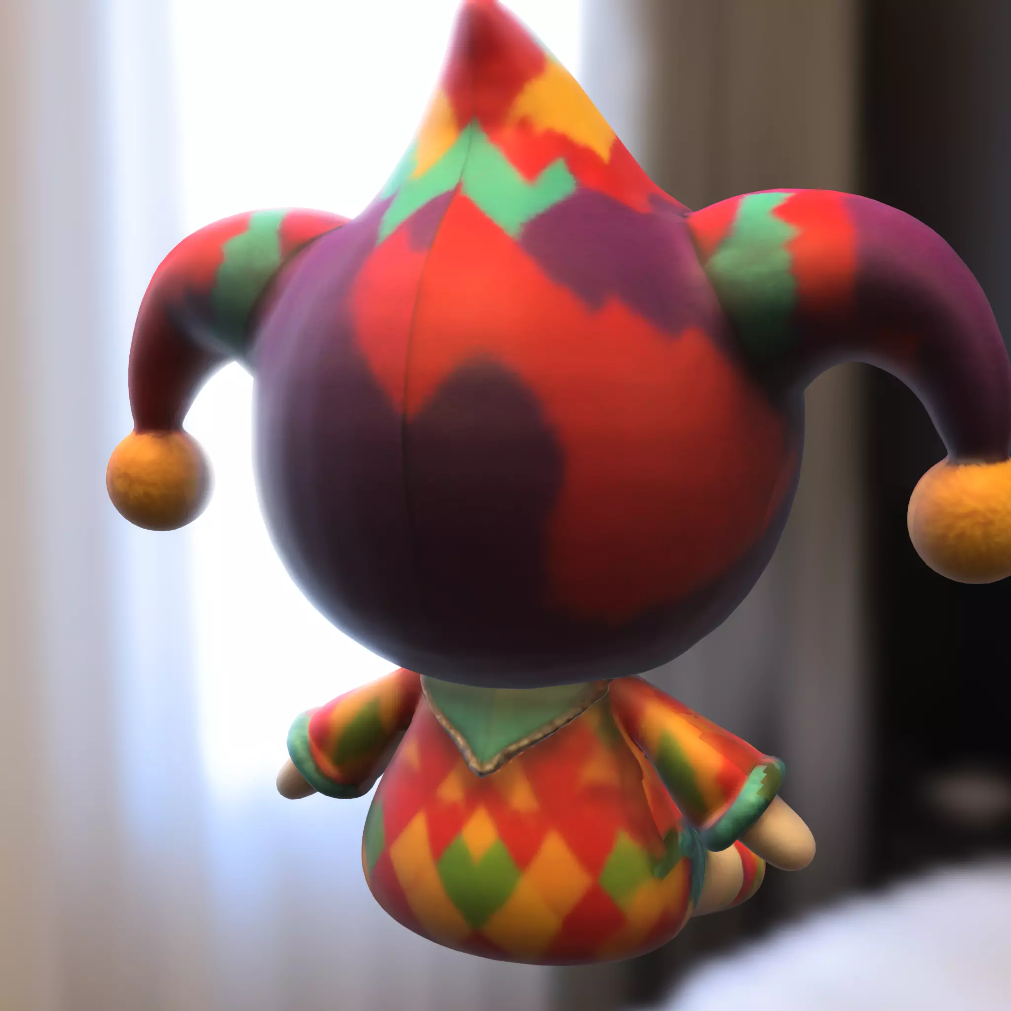 doll Harley QuinnPlush Low-poly 3D model_2