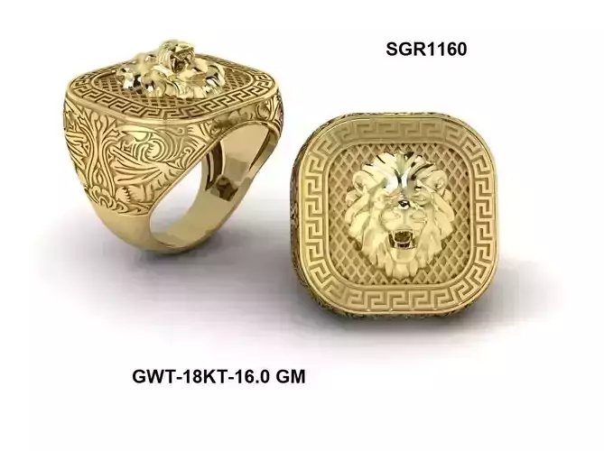 lion face ring