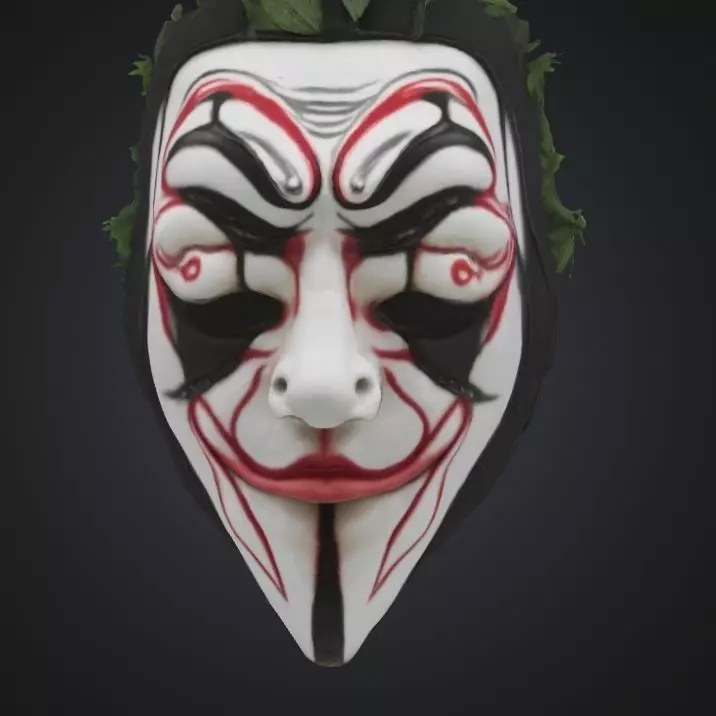 Clown Horror Costume Full Face Mask - Clown Horror Mask 3D print model_6