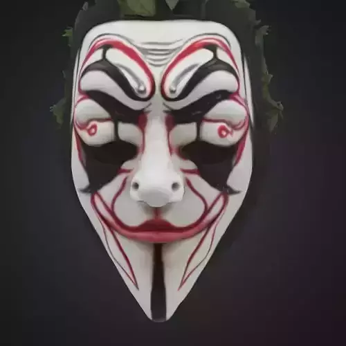 Clown Horror Costume Full Face Mask - Clown Horror Mask 3D print model