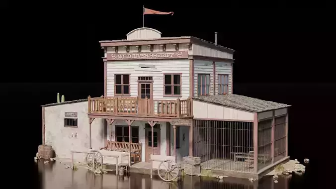 Wild West Building - Sherif House 3D model