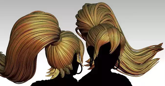 Hair girl 140 3D print model