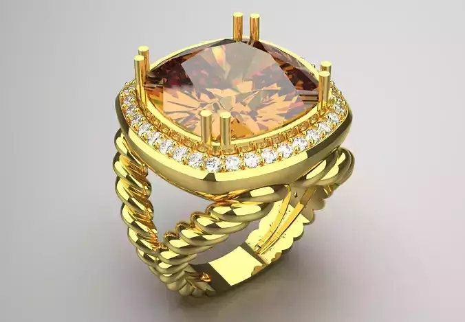 gold ring jr00176 3D print model
