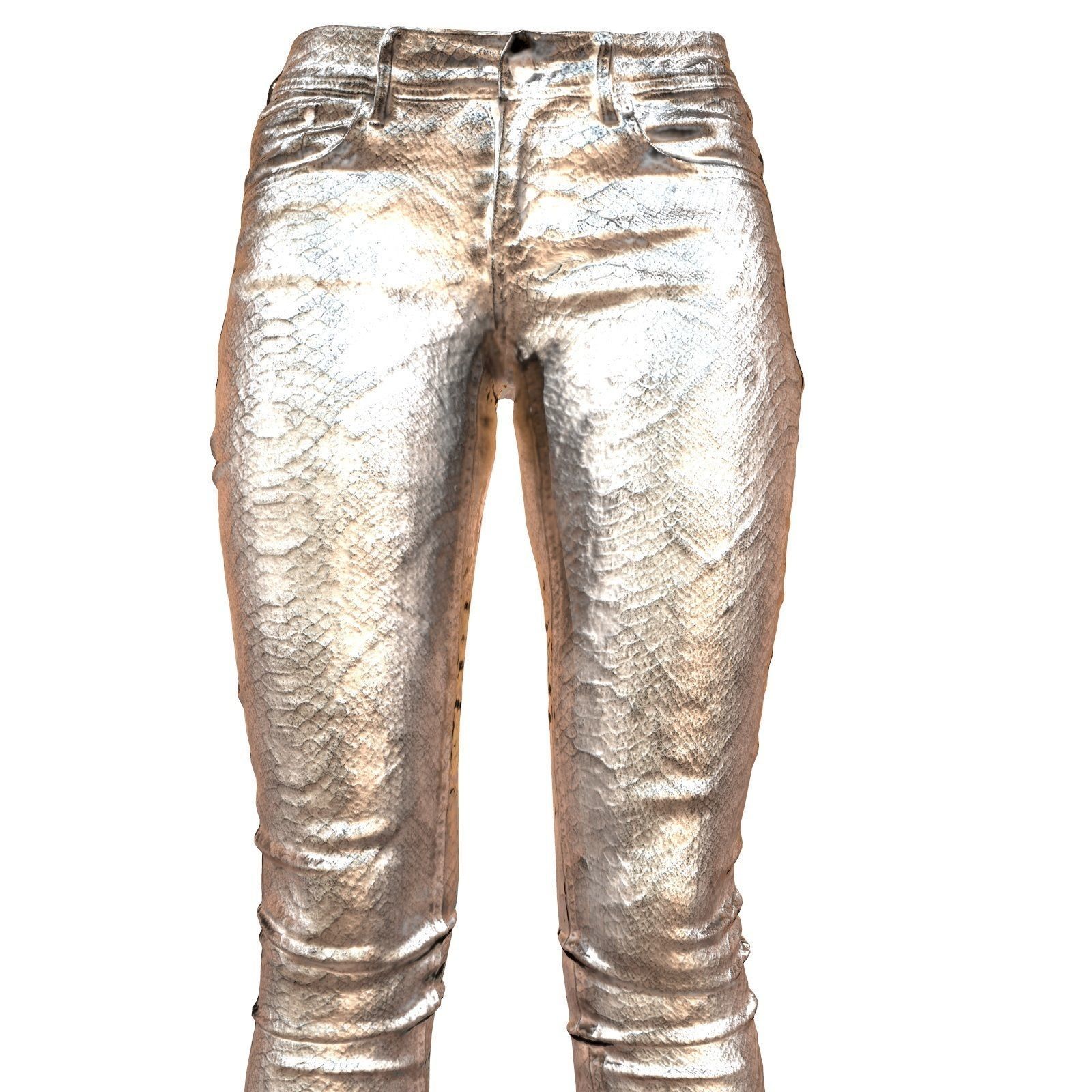 Unreal Pants Silver Low-poly 3D model_3