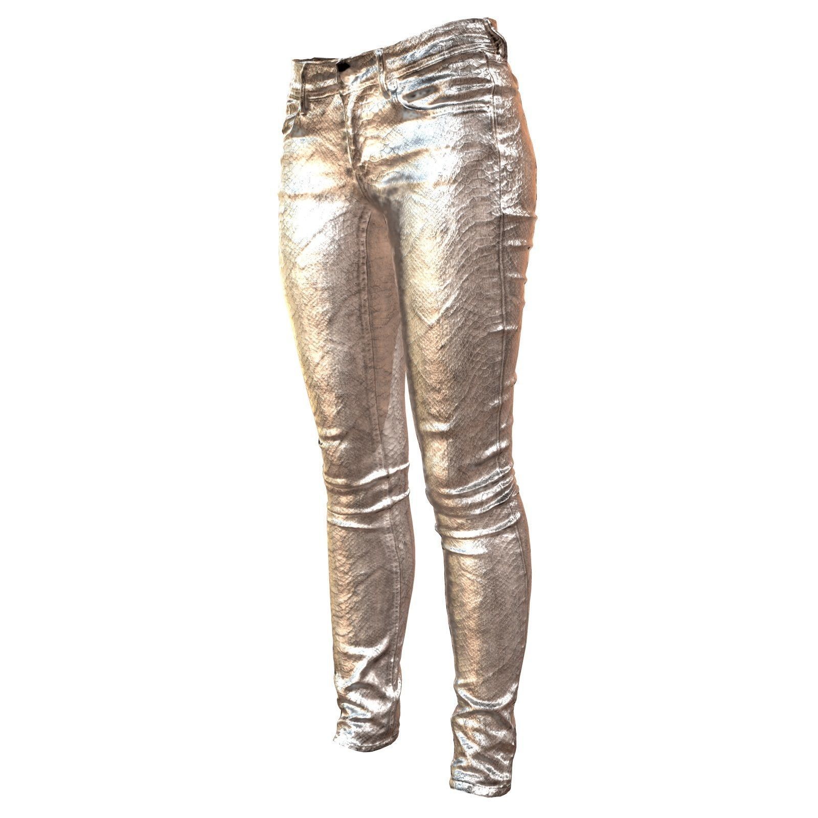 Unreal Pants Silver Low-poly 3D model_6