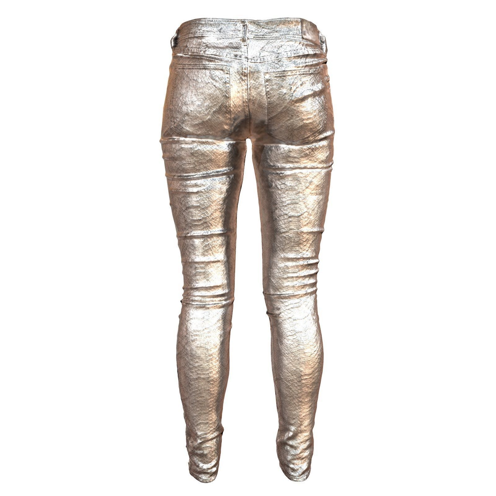 Unreal Pants Silver Low-poly 3D model_2