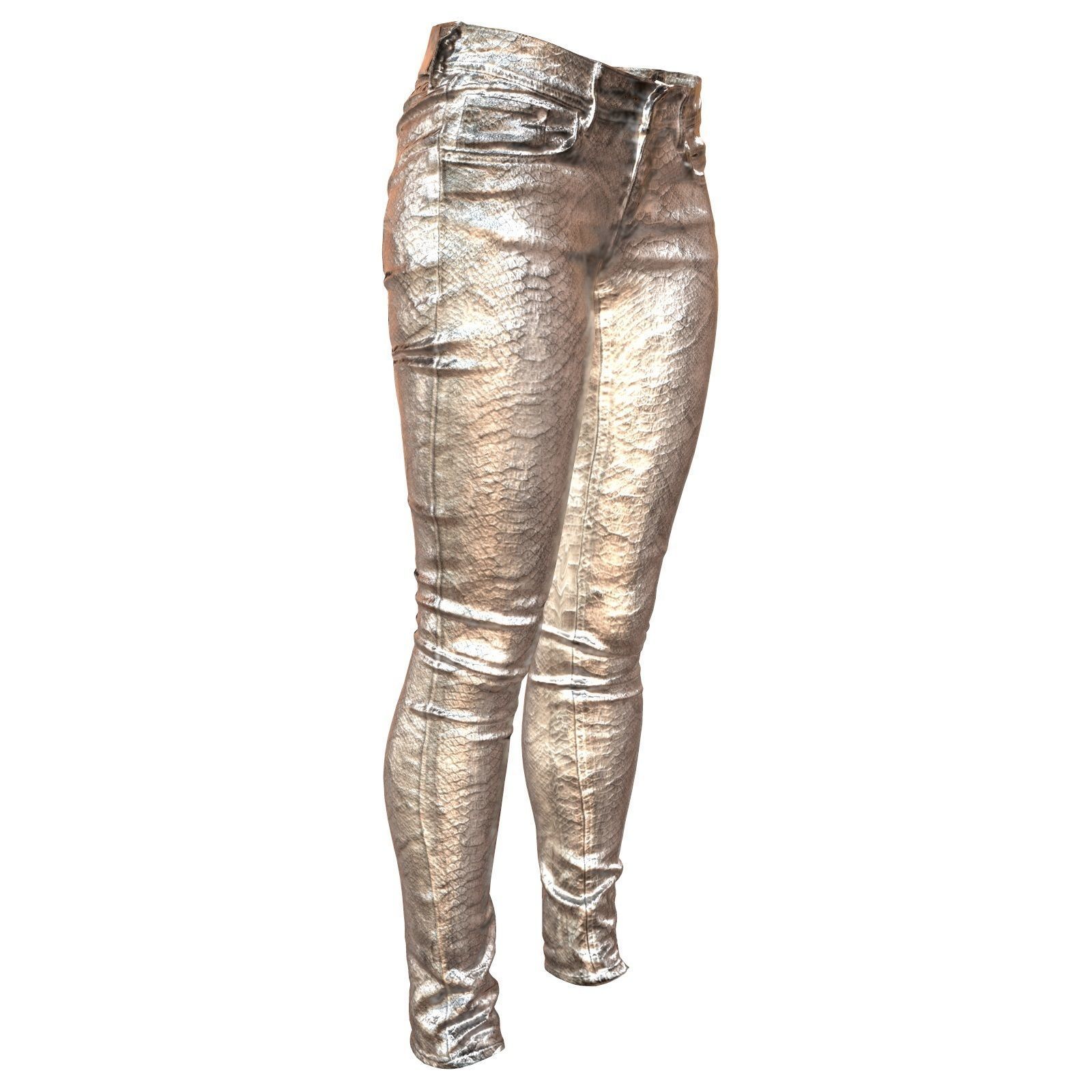 Unreal Pants Silver Low-poly 3D model_1