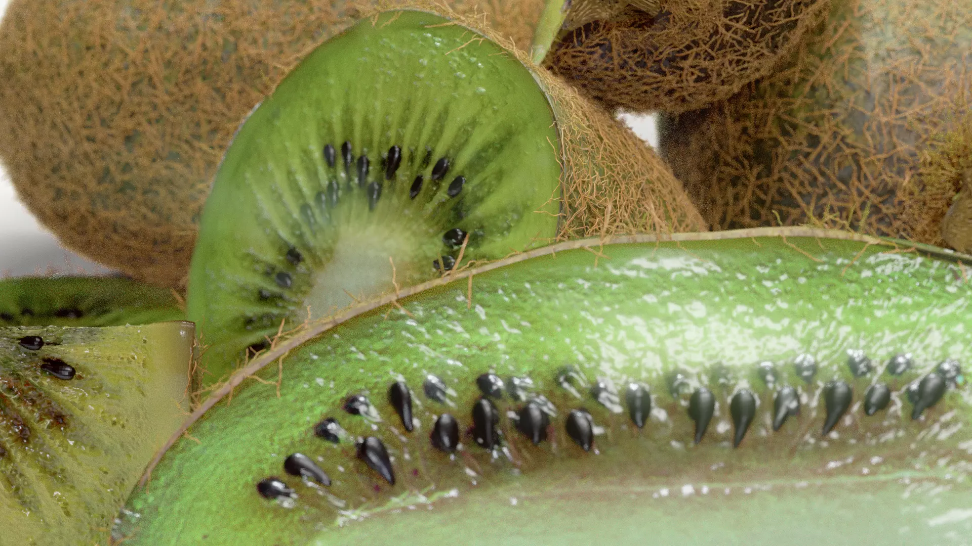 Realistic Kiwi Collection Low-poly 3D model_6