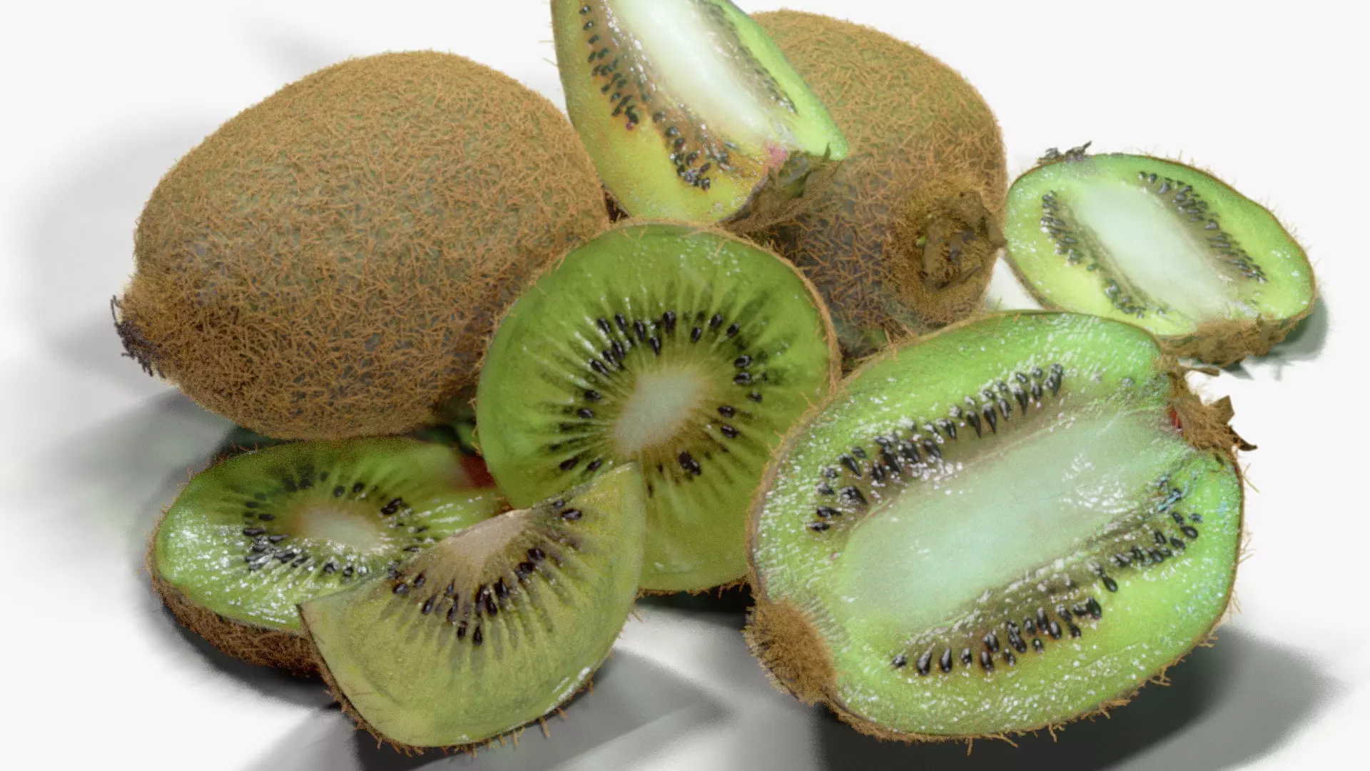 Realistic Kiwi Collection Low-poly 3D model_7