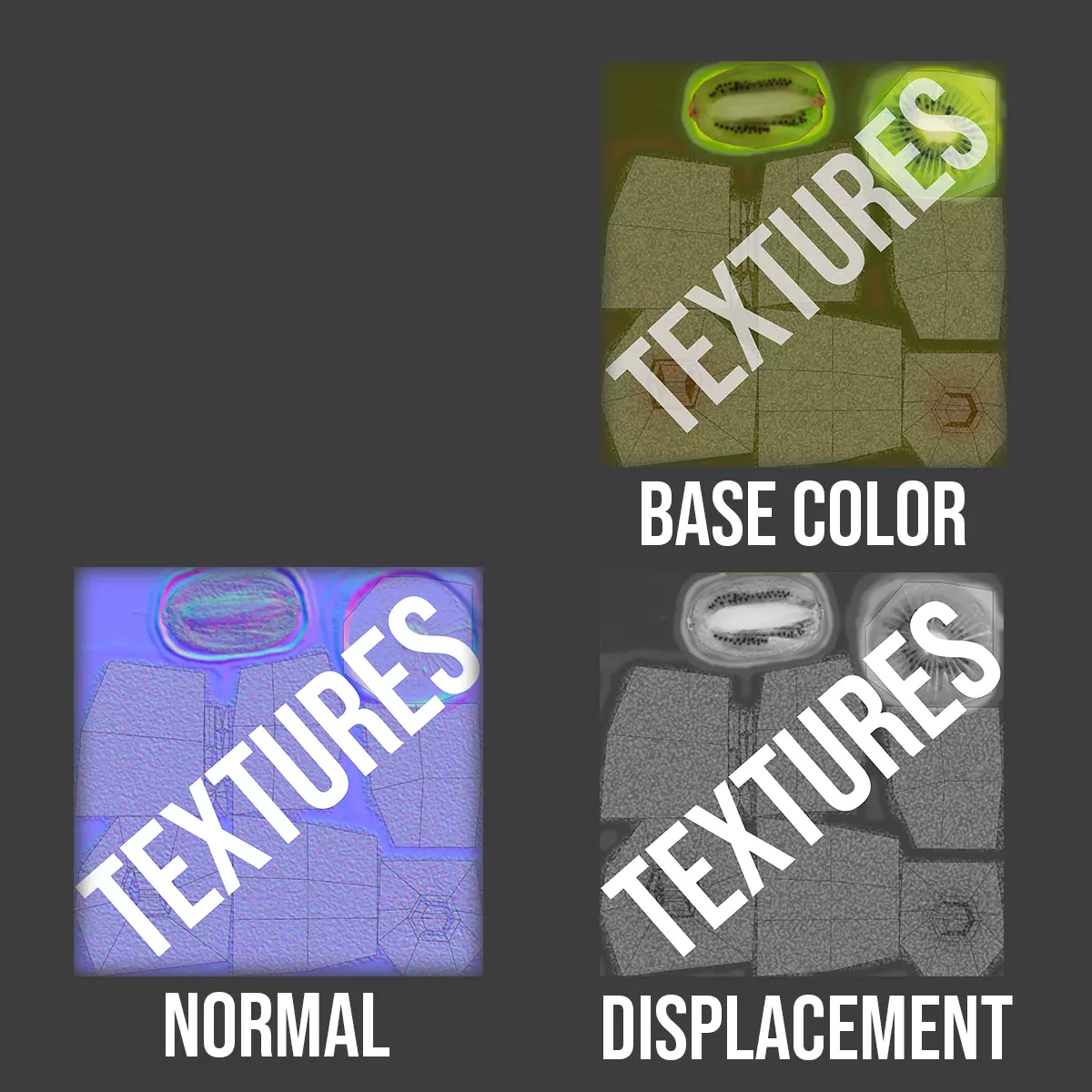 Realistic Kiwi Collection Low-poly 3D model_27