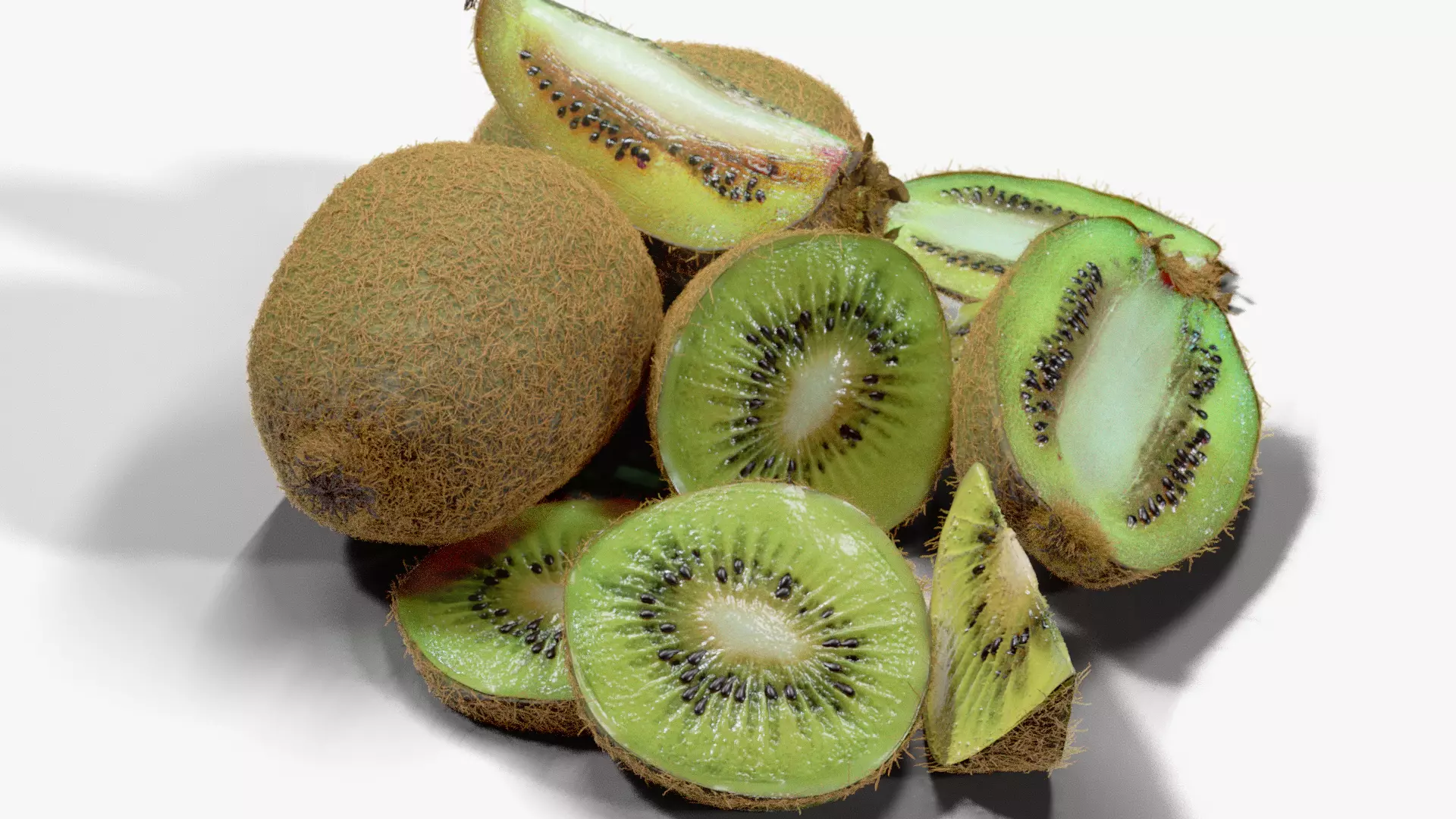 Realistic Kiwi Collection Low-poly 3D model_14