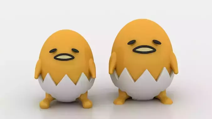 lazy egg character 3d printable model 