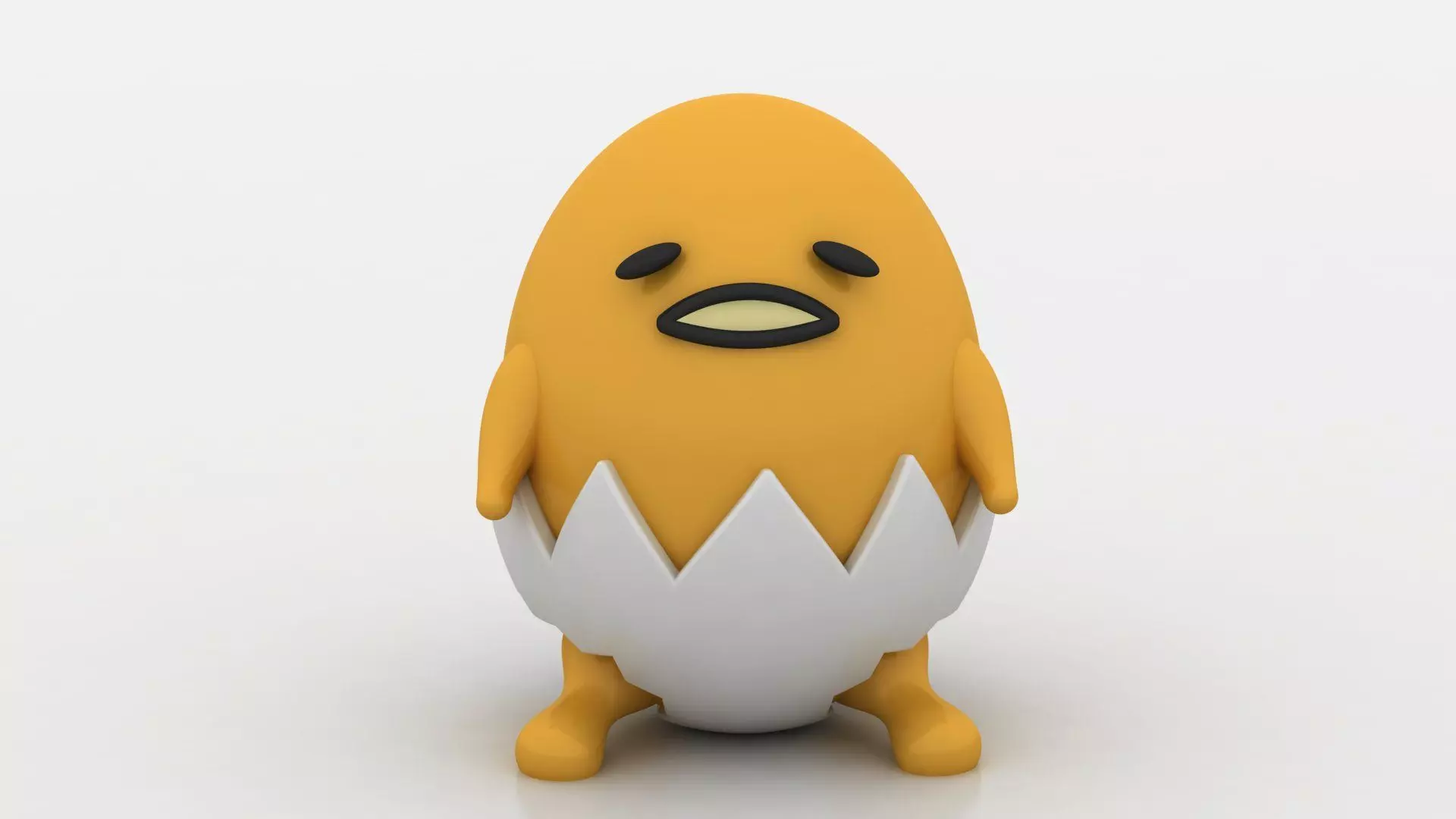 lazy egg character 3d printable model 3D print model_1