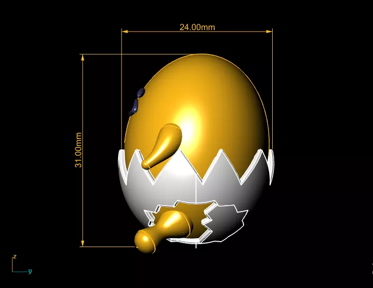 lazy egg character 3d printable model 3D print model_3