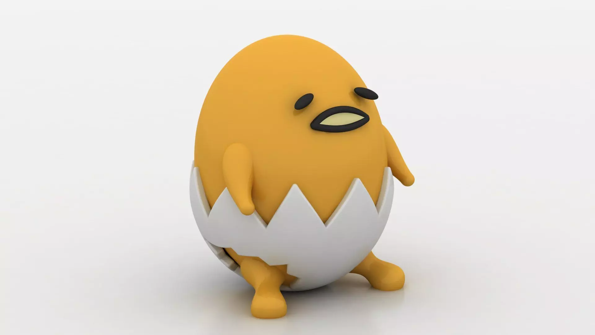 lazy egg character 3d printable model 3D print model_2