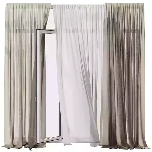 Linen curtains when open window 07 HBH
