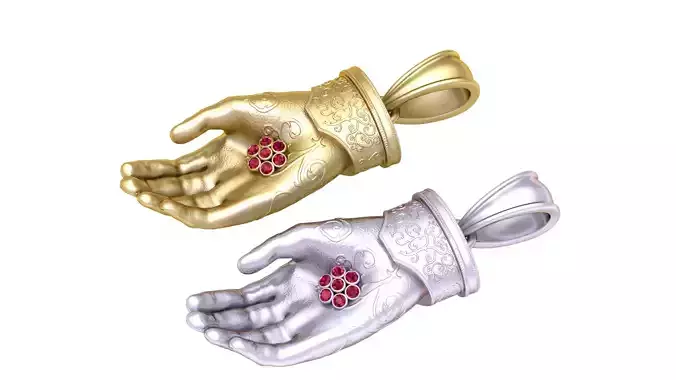 our 3D Gold Hand Pendant 