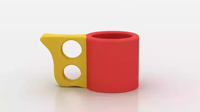 novelty handle mug 3D printable model   3D print model