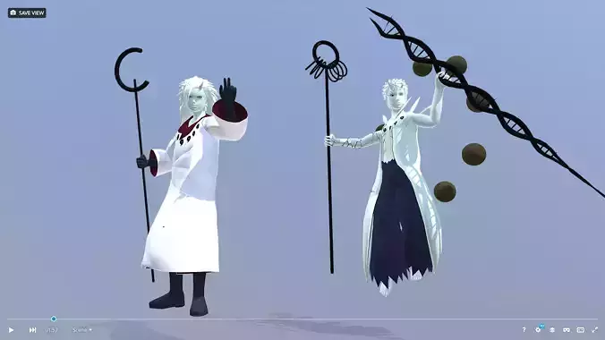 Madara  and Obito Six path mode Rigged and Animated 3D model