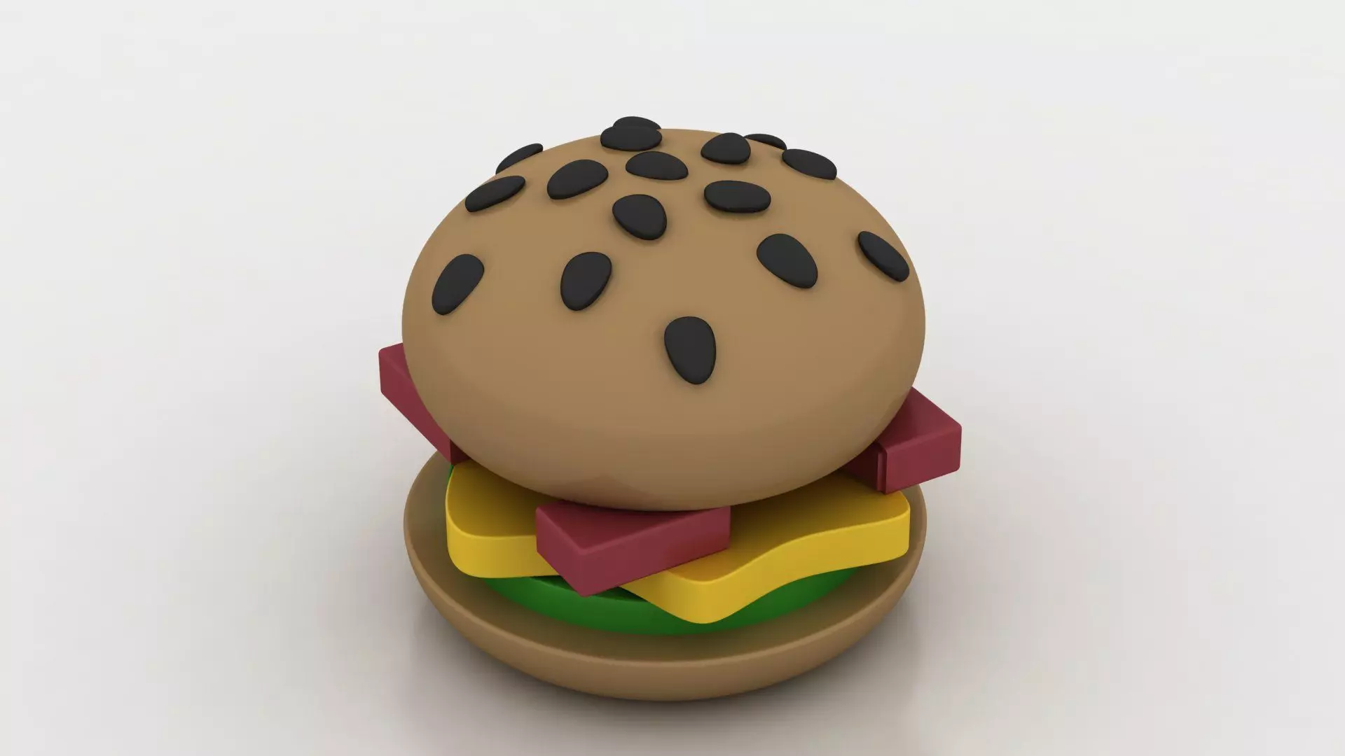 stylized burger  toy 3D printable model   3D print model_2
