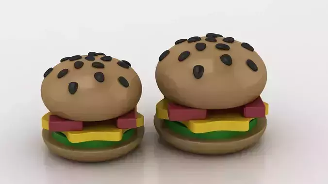 stylized burger  toy 3D printable model   3D print model