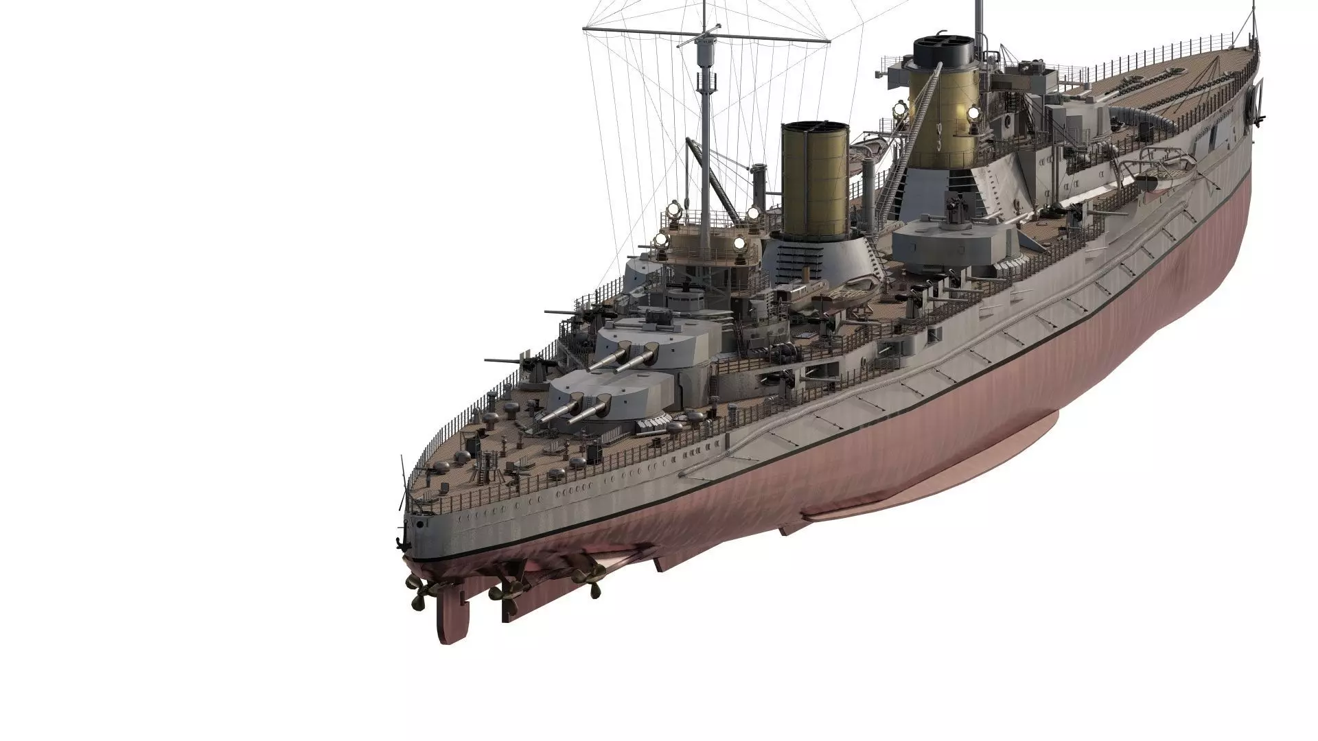 IMPERIAL GERMAN NAVY MARINE BATTLECRUISER 3D model_5