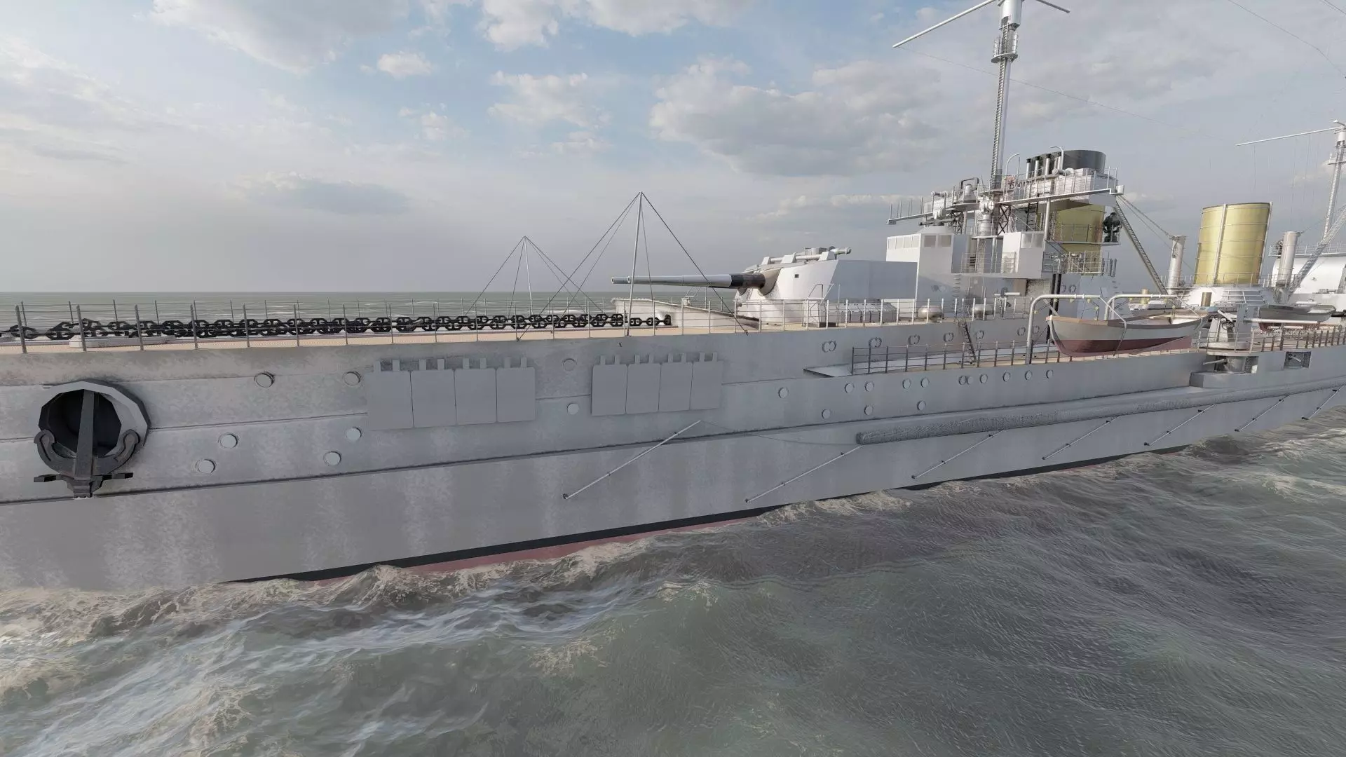 IMPERIAL GERMAN NAVY MARINE BATTLECRUISER 3D model_9