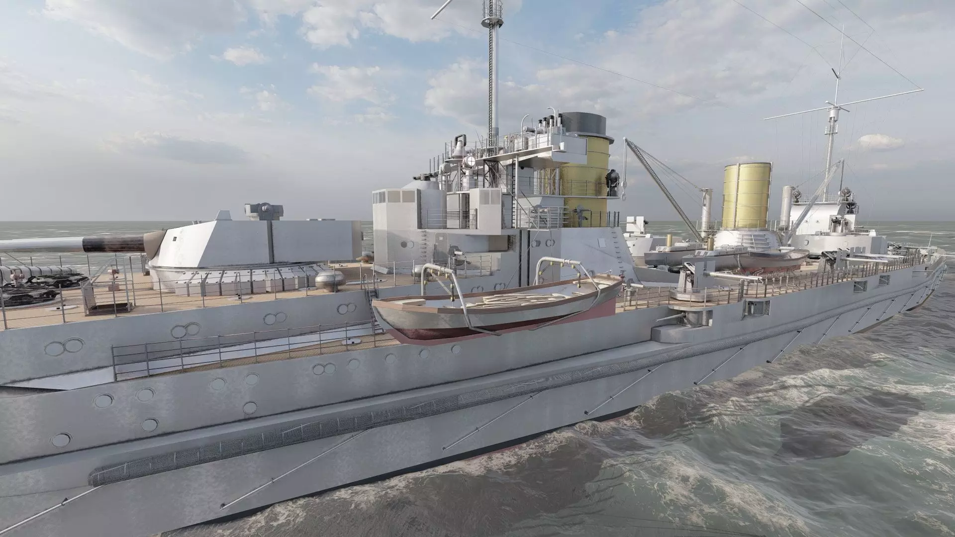 IMPERIAL GERMAN NAVY MARINE BATTLECRUISER 3D model_10