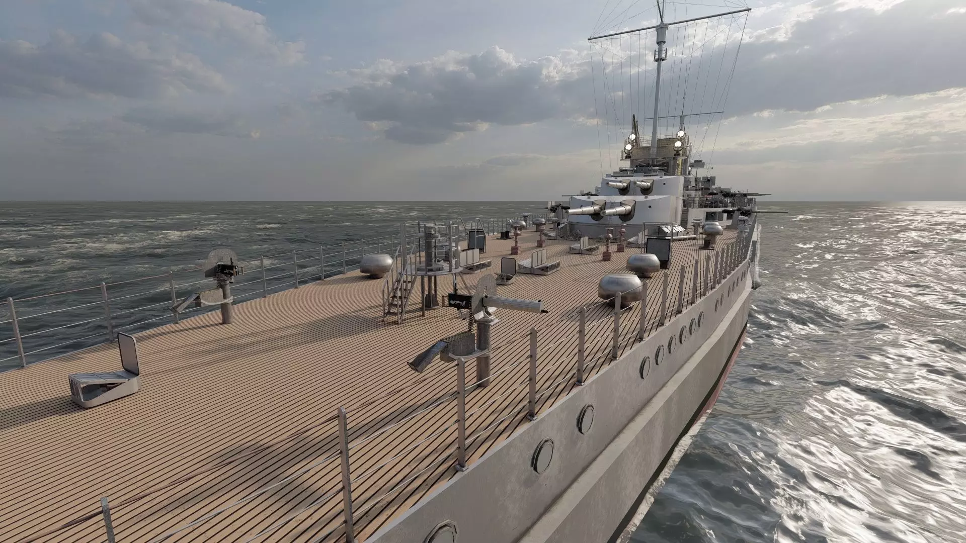 IMPERIAL GERMAN NAVY MARINE BATTLECRUISER 3D model_15