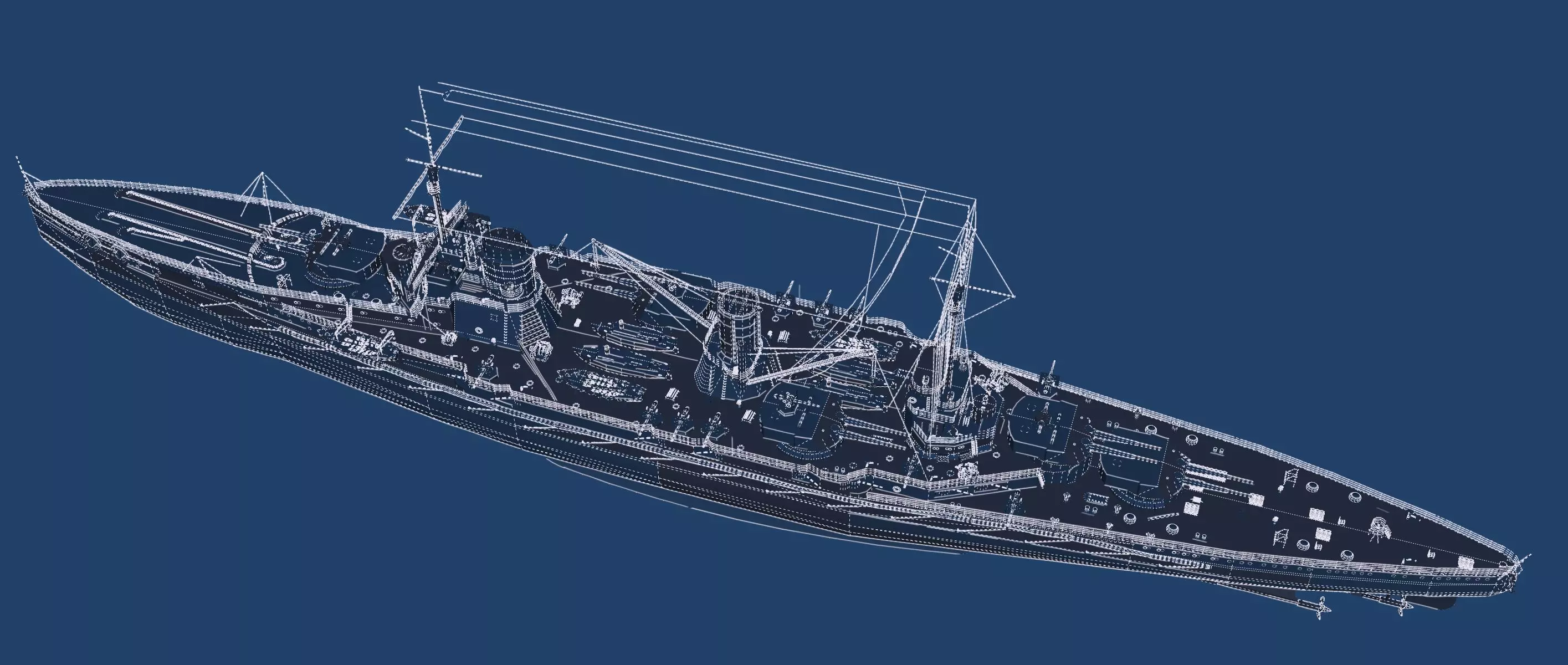 IMPERIAL GERMAN NAVY MARINE BATTLECRUISER 3D model_47