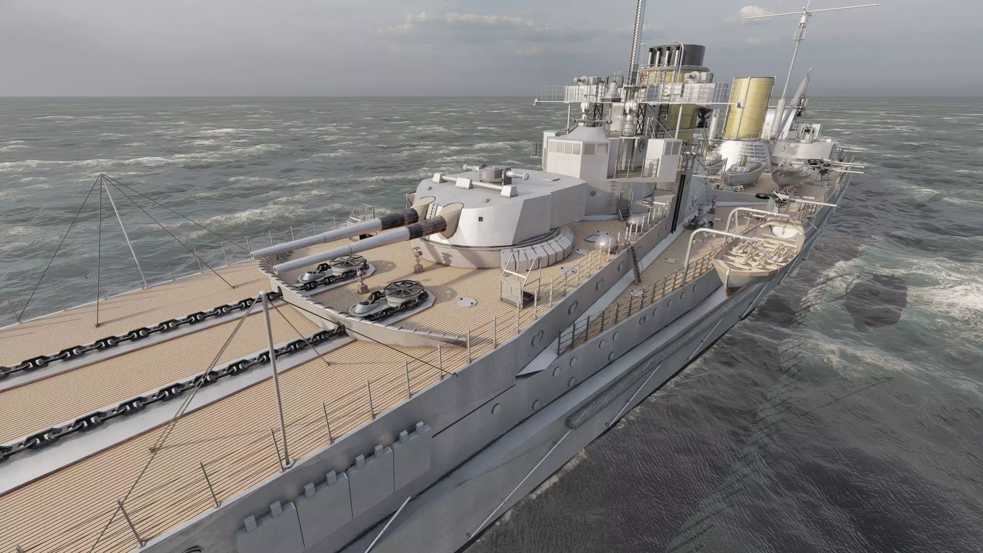 IMPERIAL GERMAN NAVY MARINE BATTLECRUISER 3D model_32