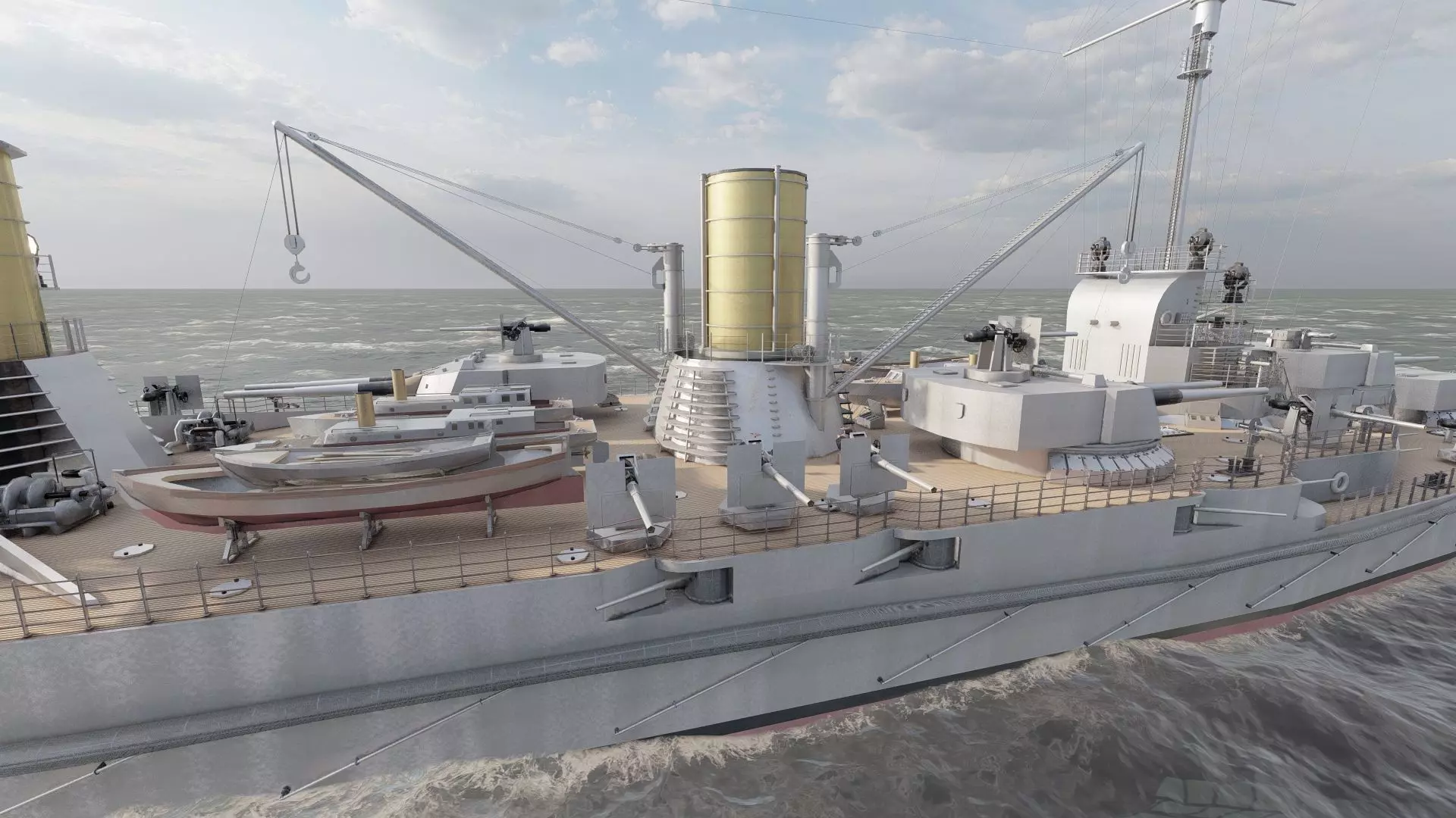 IMPERIAL GERMAN NAVY MARINE BATTLECRUISER 3D model_12