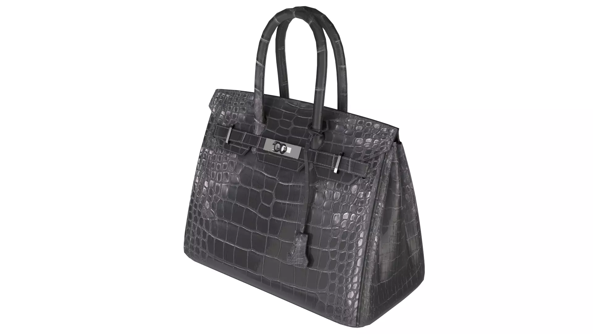 Birkin Croc Noir Glossy 3D Model Low-poly 3D model_0
