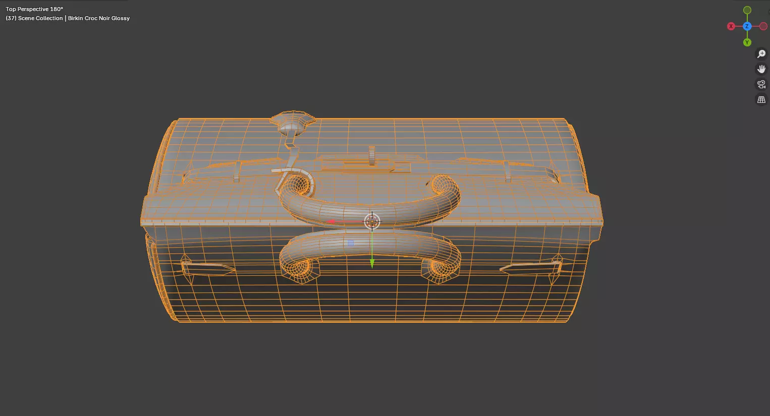 Birkin Croc Noir Glossy 3D Model Low-poly 3D model_7