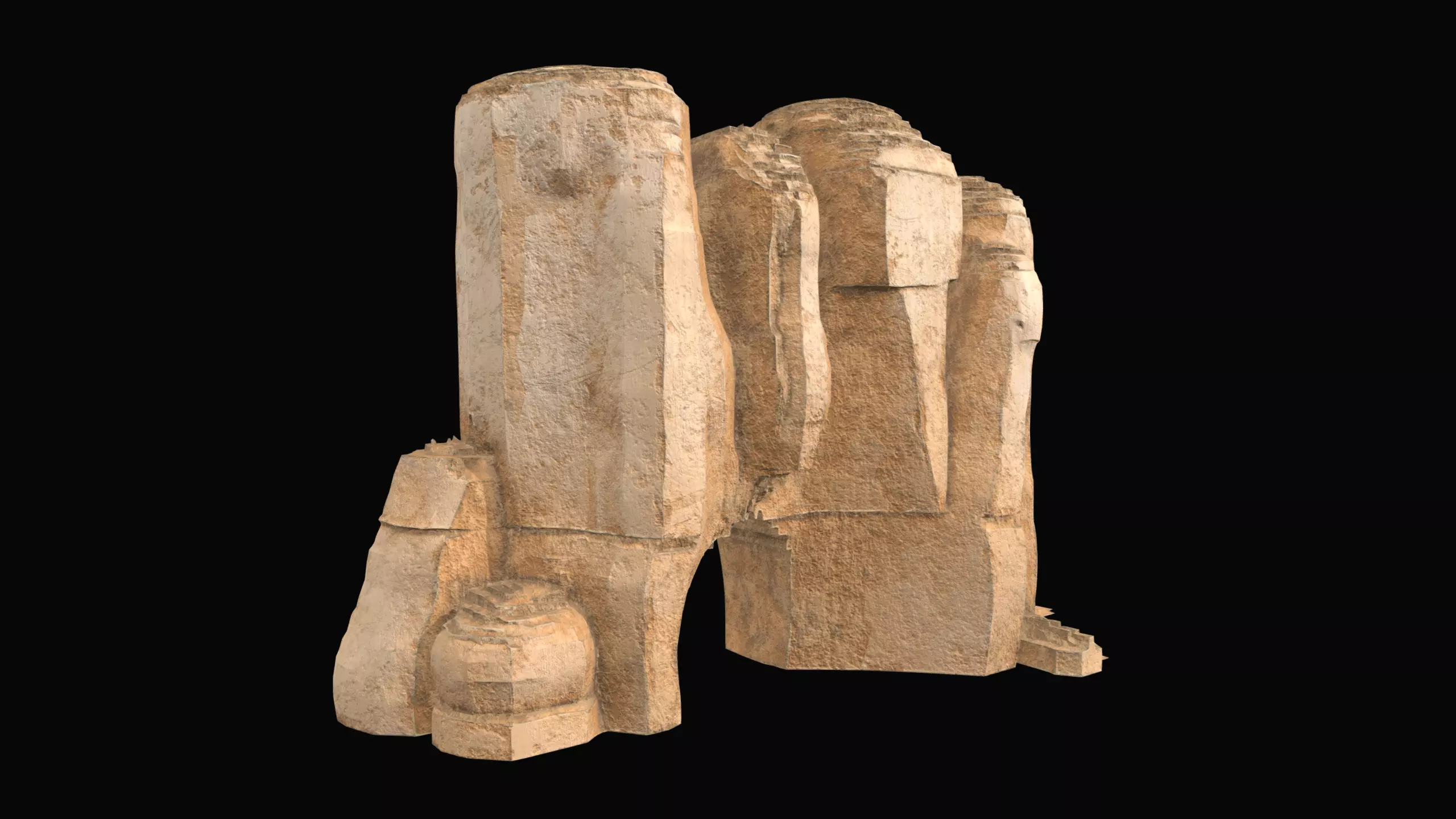 Low Poly Rock Formation Low-poly 3D model_0